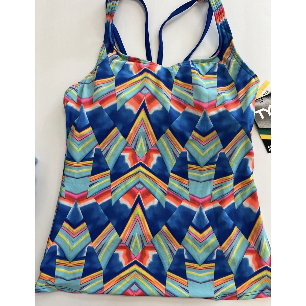 TYR Sport Women's Swim Tankini XS (0/2) NEW!! Ediza Lake Double Strap Multi